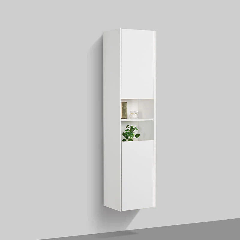 Evos Boutiques 16 in high gloss white side cabinet unit side view