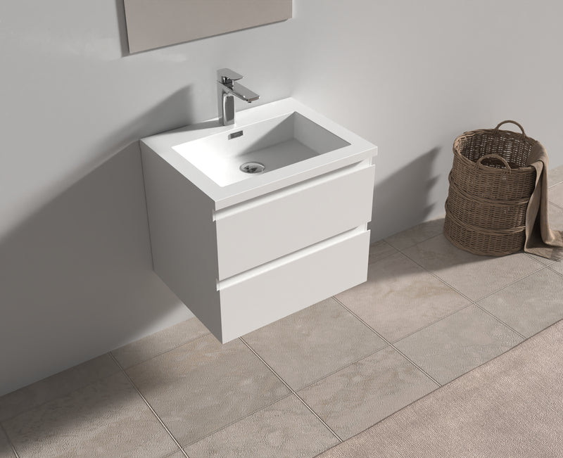 Evos Boutiques 24 in wall mounted vanity side