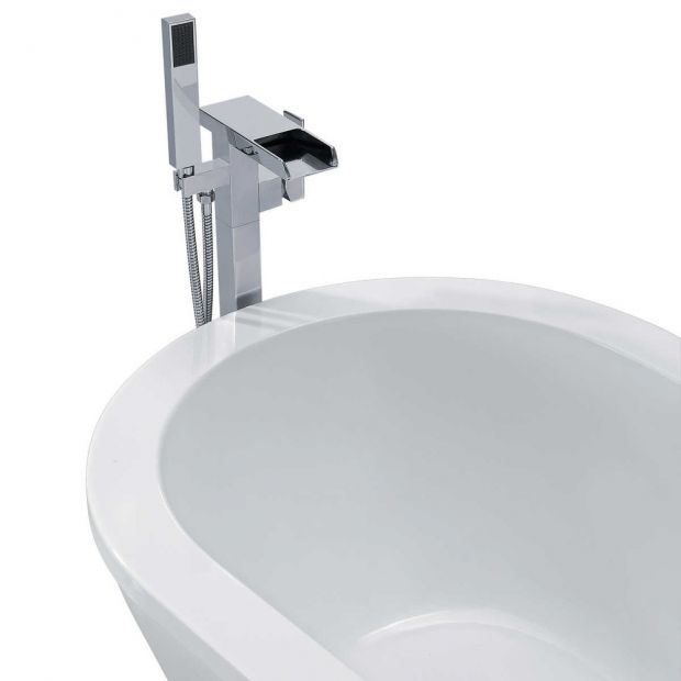 Evos Boutiques White 63 in tub faucet included close up view