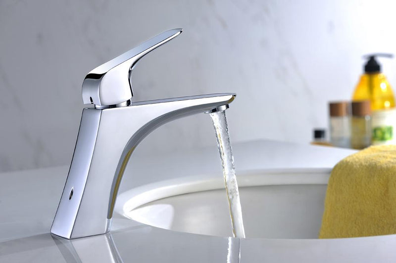Evos Boutiques brass vanity faucet running water