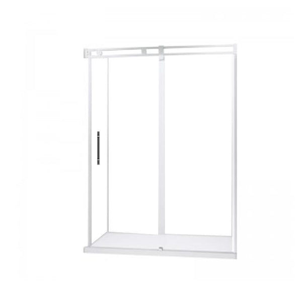Evos Boutiques chrome shower door and base sizes vary staged