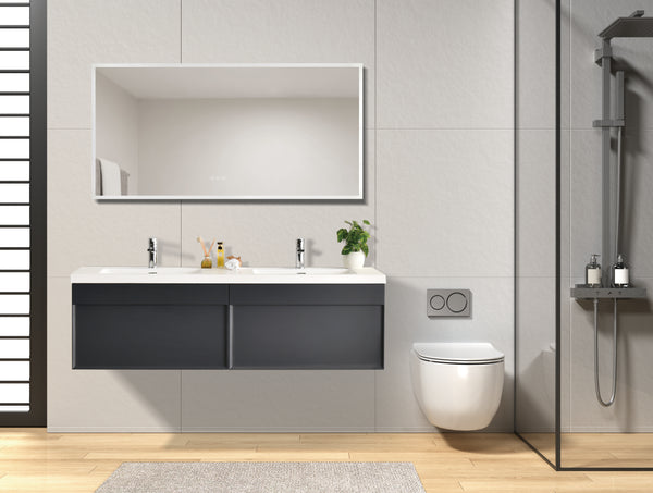 Evos Boutiques 60 in modern grey double sink vanity