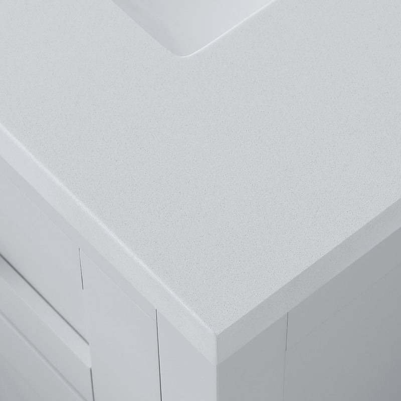 Evos  Boutiques 72 in white double countertop vanity