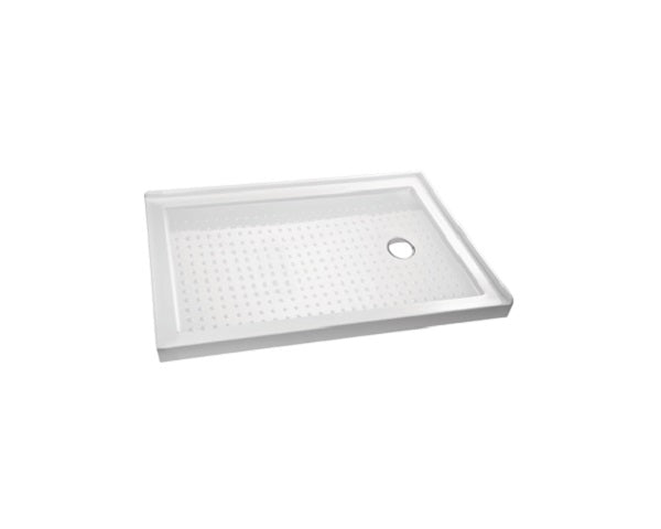 2BD white acrylic shower base with right side drain