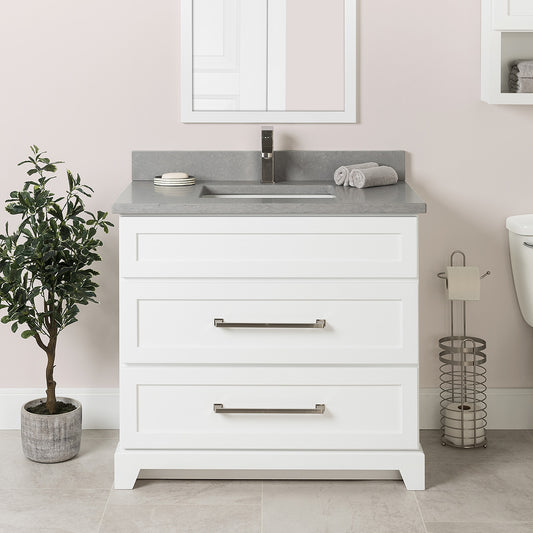 STONEWOOD - 36" Dresser Style White (Modern Shaker)