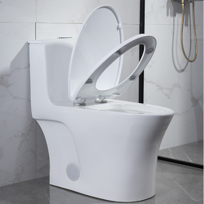 White toilet evos open seat