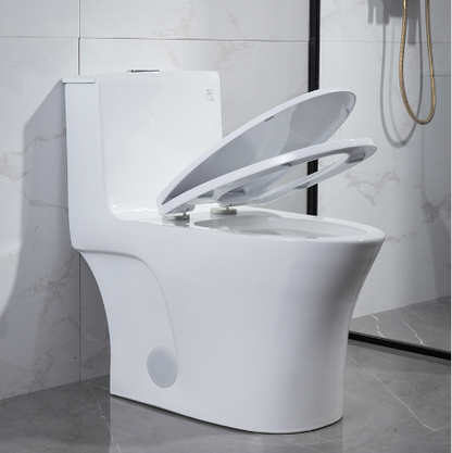 White toilet evos open seat