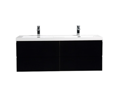 Meuble-lavabo double Alice 64 po avec dessus en acrylique