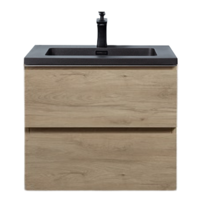 Meuble-lavabo simple Alicia 24 po avec dessus en quartz sable