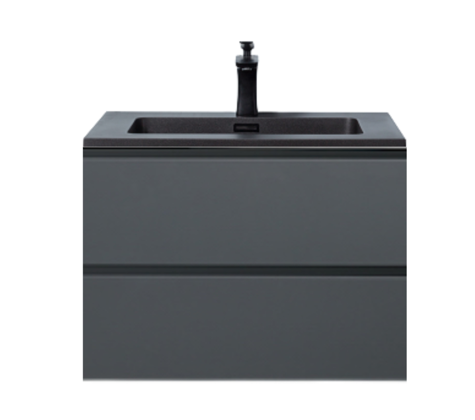 Meuble-lavabo simple Alicia 24 po avec dessus en quartz sable