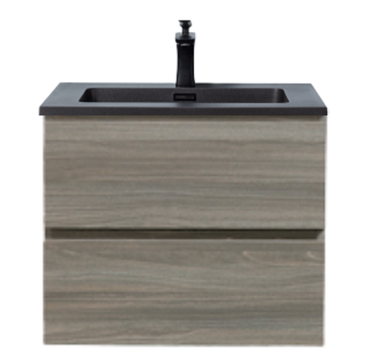 Meuble-lavabo simple Alicia 24 po avec dessus en quartz sable