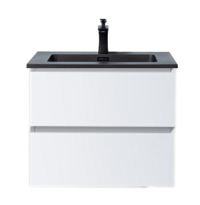 Meuble-lavabo simple Alicia 24 po avec dessus en quartz sable