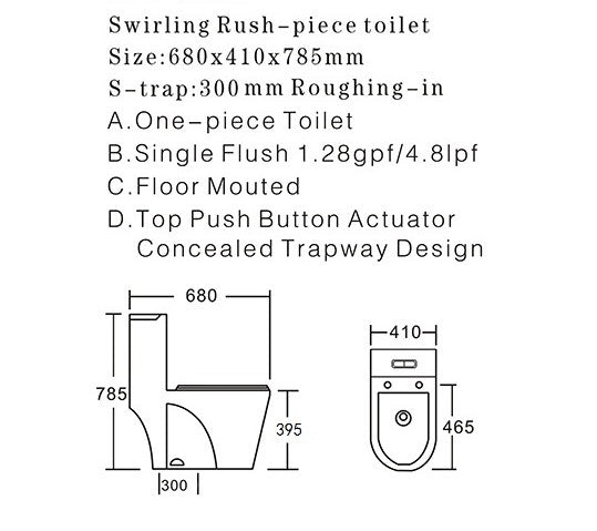 Elton One-Piece toilette Evos, Specs