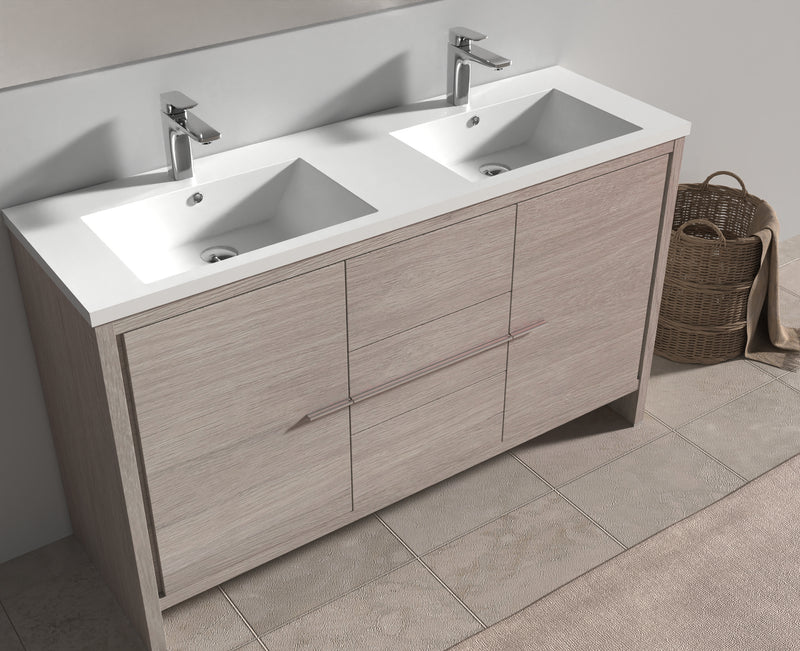 Evos Boutiques 60 in oak vanity staged