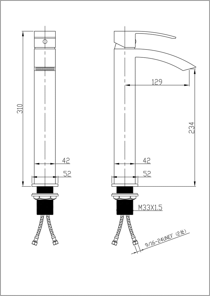 Evos Boutiques 12 in chrome vessel faucet diagram