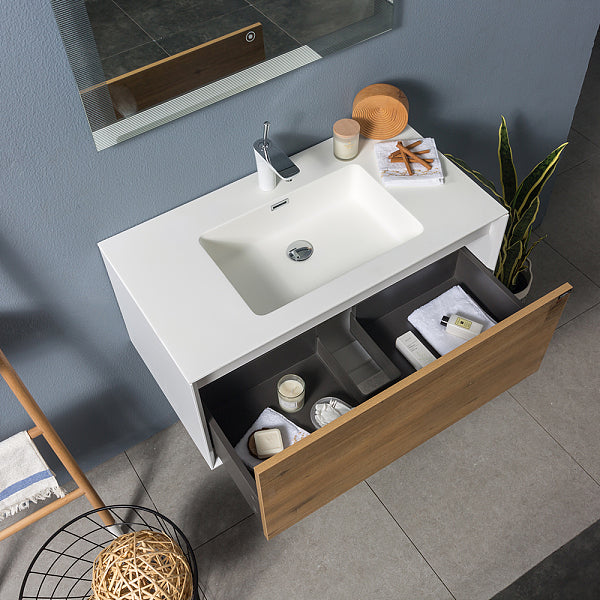Evos Boutiques 30 in white and oak vanity