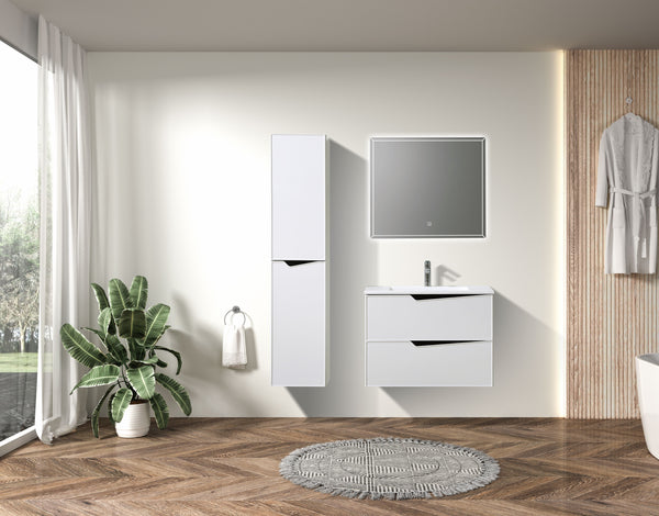 Evos Boutiques 32 in wall-mounted white vanity