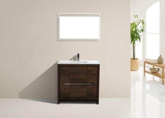 Evos Boutiques 36 in U-shaped modern vanity  staged