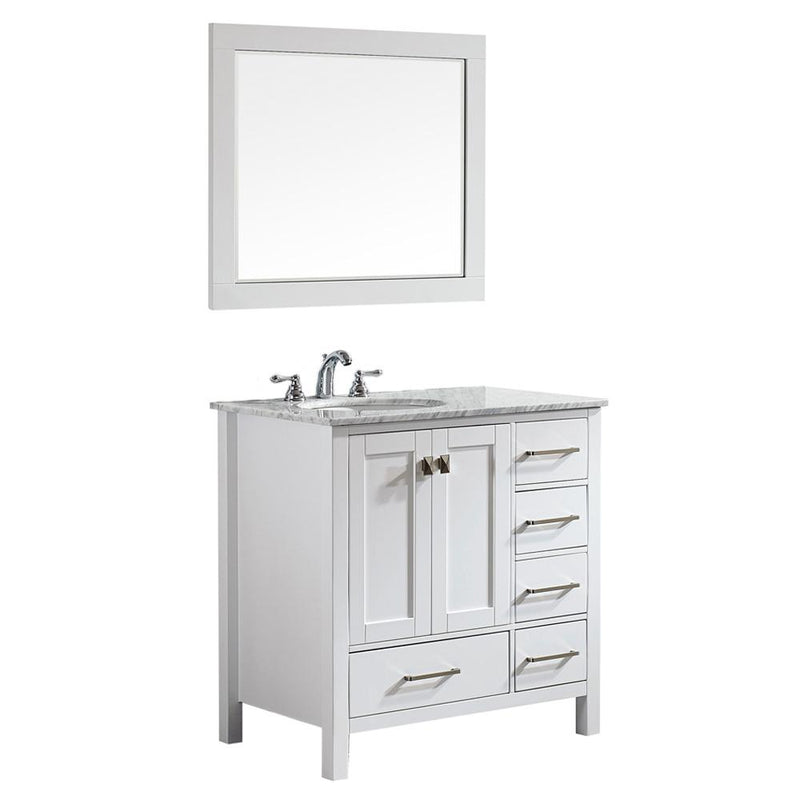 Evos Boutiques 36 in pure white vanity side