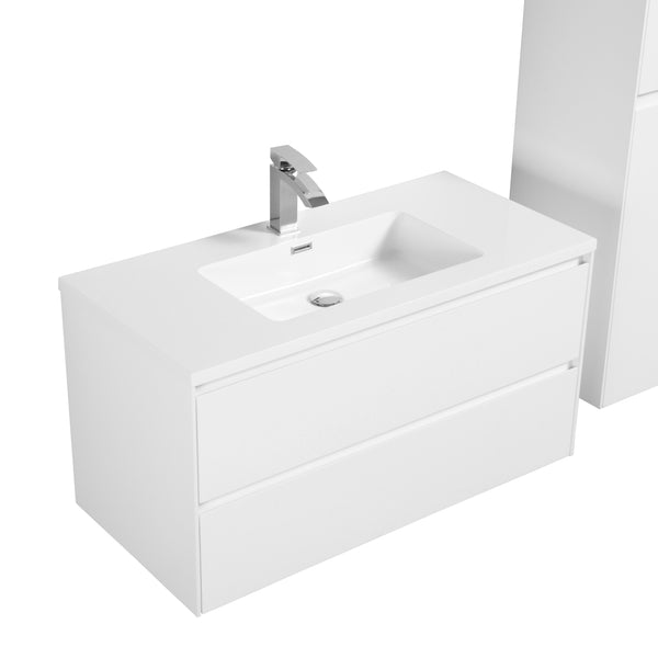 Evos Boutiques 36 in white Marble countertop vanity