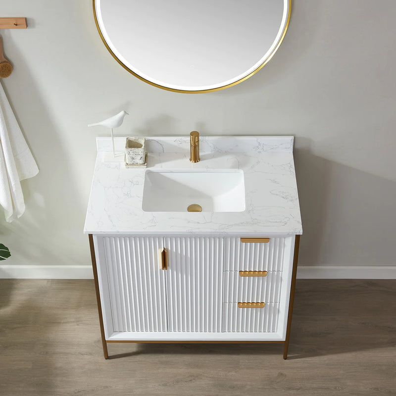 Evos Boutiques 36 in white bathroom vanity