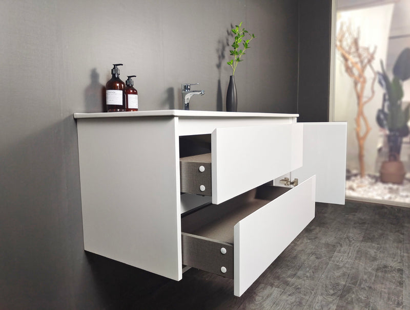 Evos Boutiques 40 in White or Cement grey vanity left side