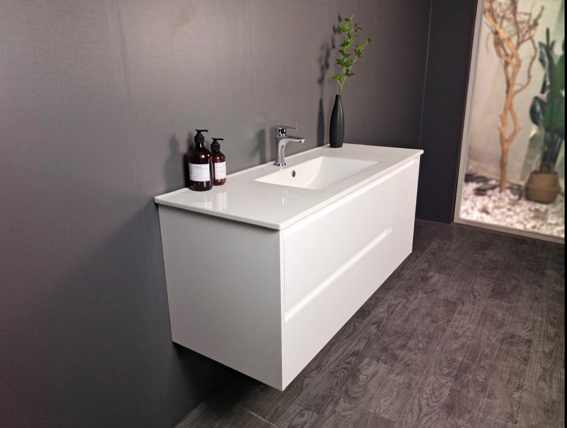 Evos Boutiques 40 in White or Cement grey vanity side view