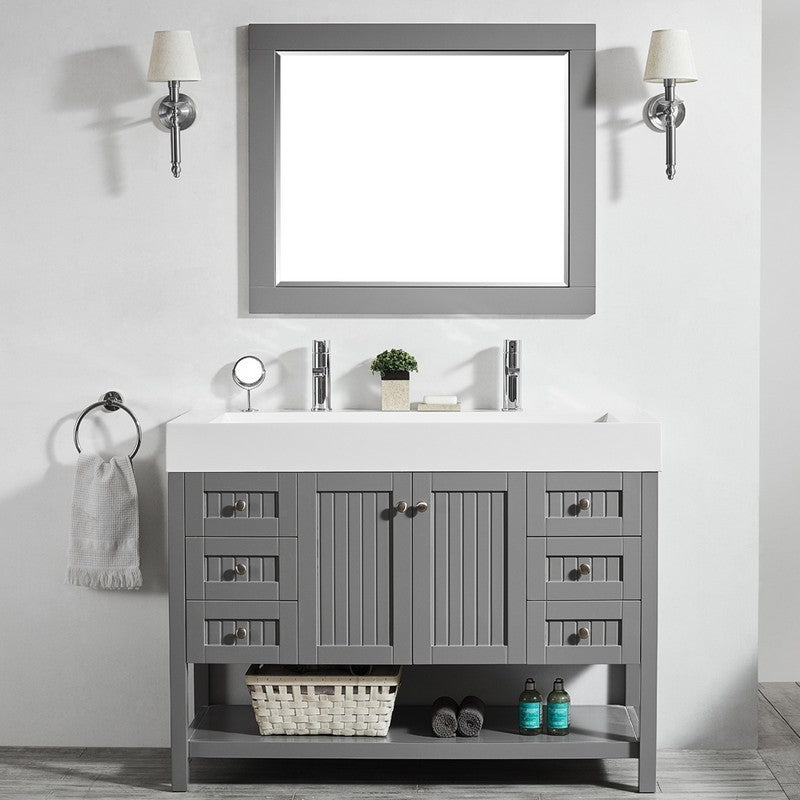 Evos Boutiques 48 in large grey sink with 2 faucets