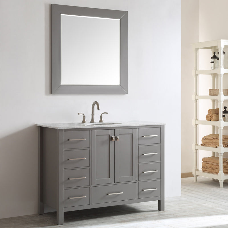 Evos Boutiques 48 in stone grey vanity side view