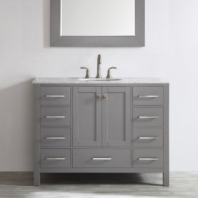 Evos Boutiques 48 in stone grey vanity zoom in 