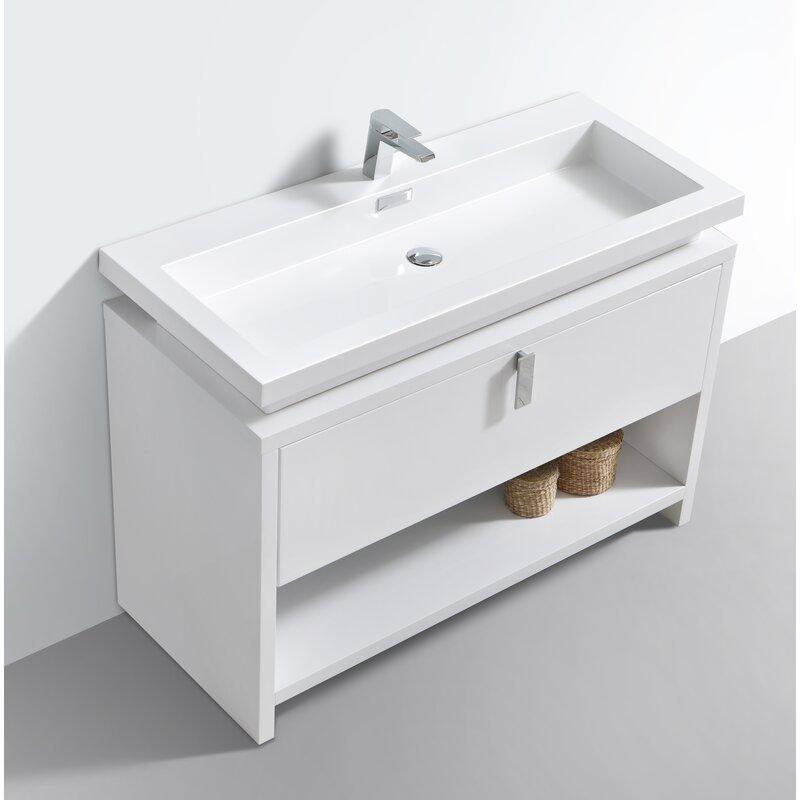 Evos Boutiques 48 in white finish bathroom vanity side