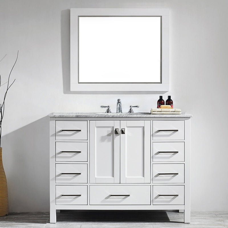 Evos Boutiques 48 in white modern vanity centered
