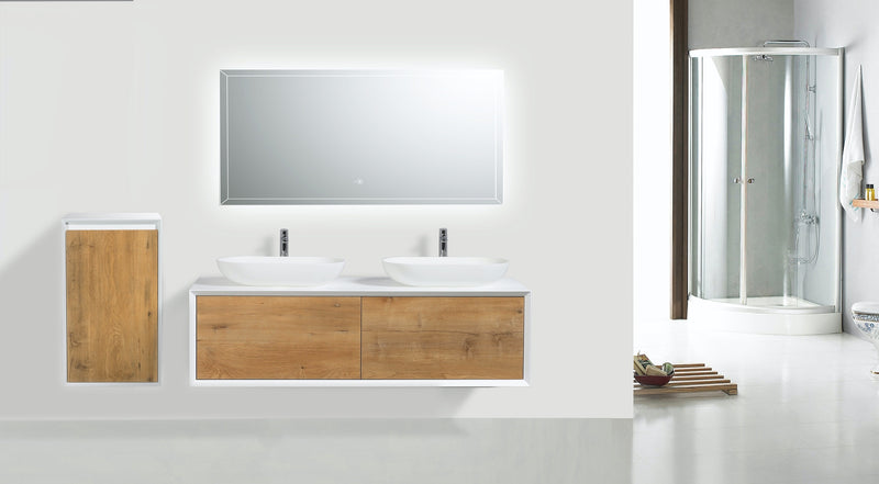 Evos Boutiques 54 in natural wood double sink vanity 