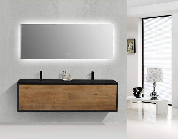 Evos Boutiques 60 in black and oak wood finish vanity