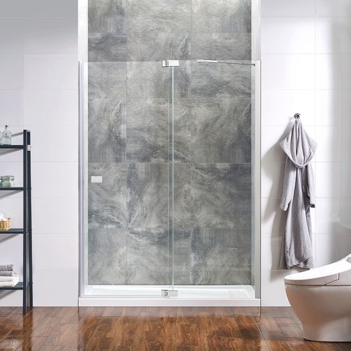 Evos Boutiques 60 in chrome pivot glass shower door