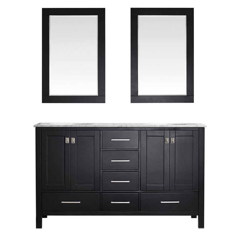 Evos Boutiques 60 in double sink deep black vanity no background
