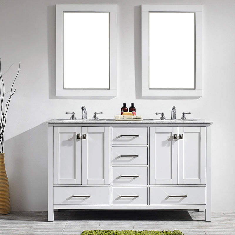 Evos Boutiques 60 in double sink pure white vanity