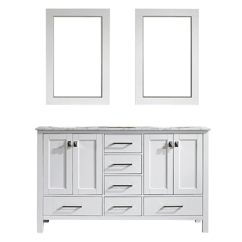 Evos Boutiques 60 in double sink pure white vanity no background