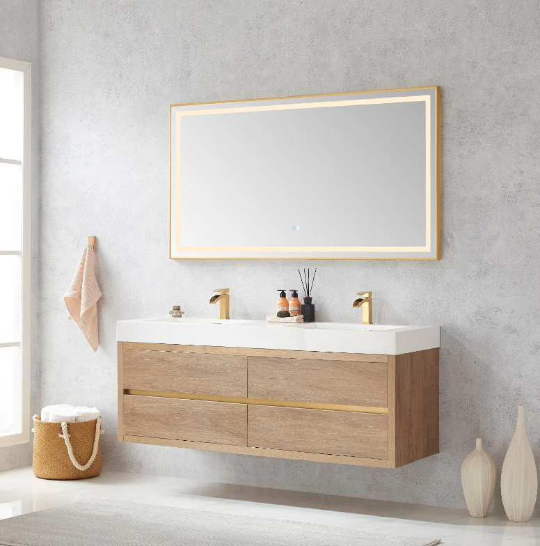 Evos Boutiques 60 in double sink vanity side view