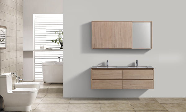 Evos Boutiques 60 in oak and grey countertop centered