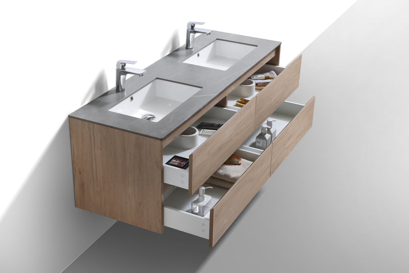 Evos Boutiques 60 in oak and grey countertop drawer open