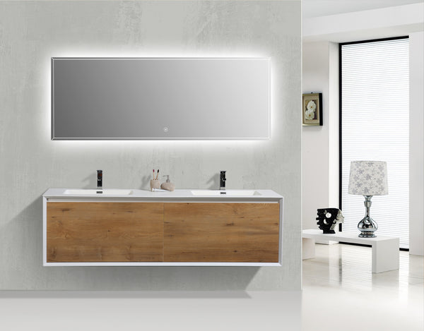 Evos Boutiques 60 in white and oak wood finish vanity
