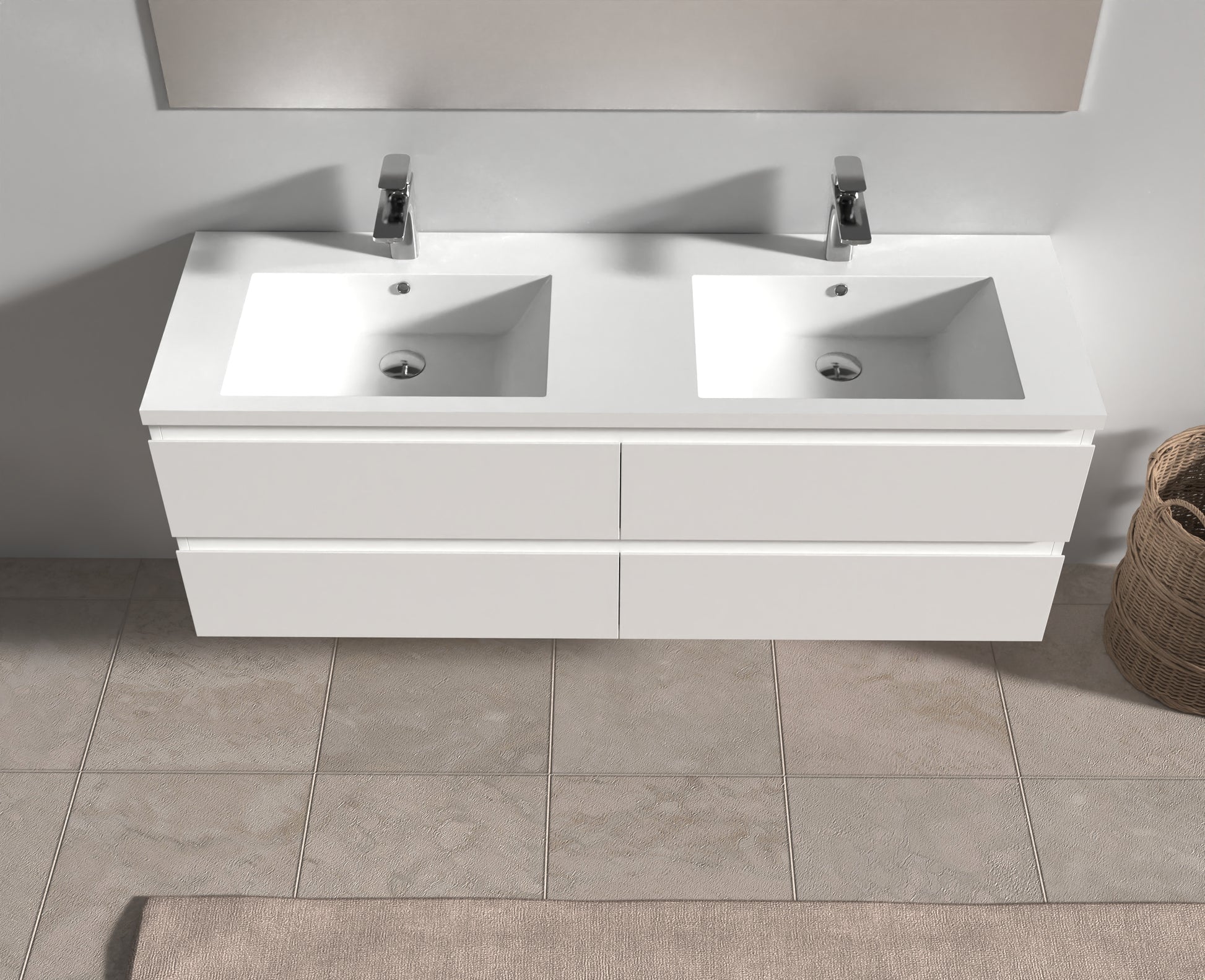 Evos Boutiques 60 in oak colour vanity front view