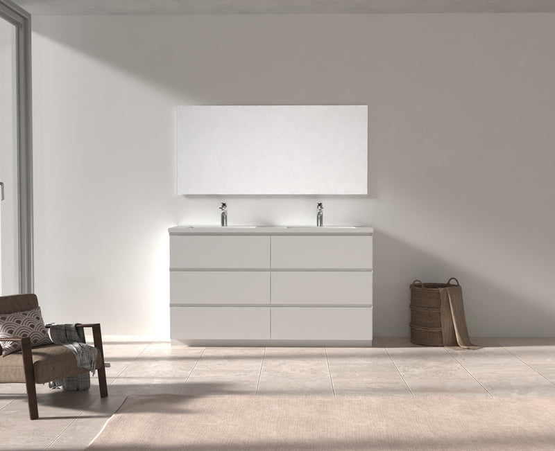 Evos Boutiques 60 in white double vanity staged