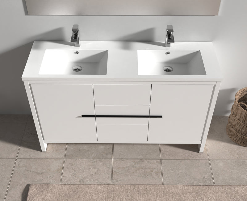Evos Boutiques 60 in white vanity angled