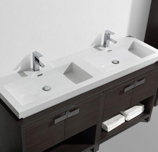 Evos Boutiques 63 in double bathroom vanity looking down