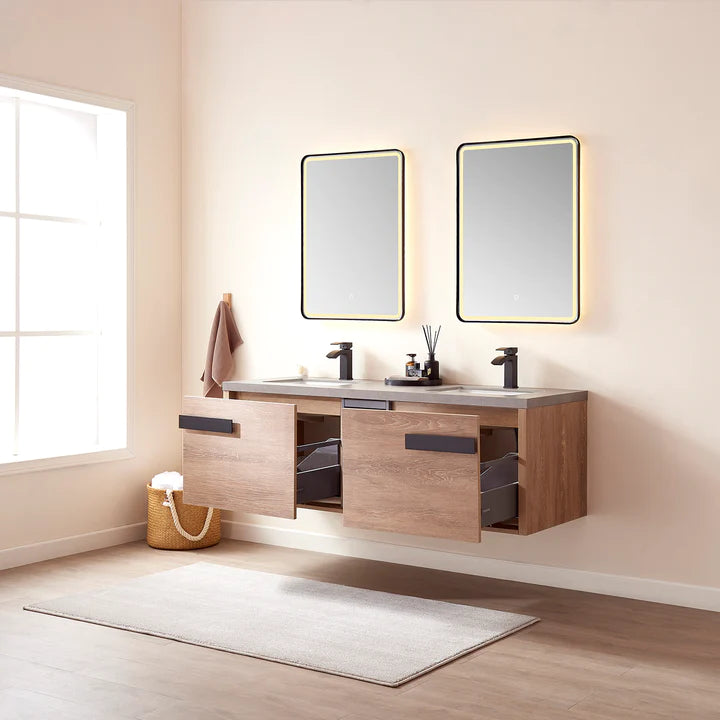 Evos Boutiques 63 in glamour oak vanity drawers open