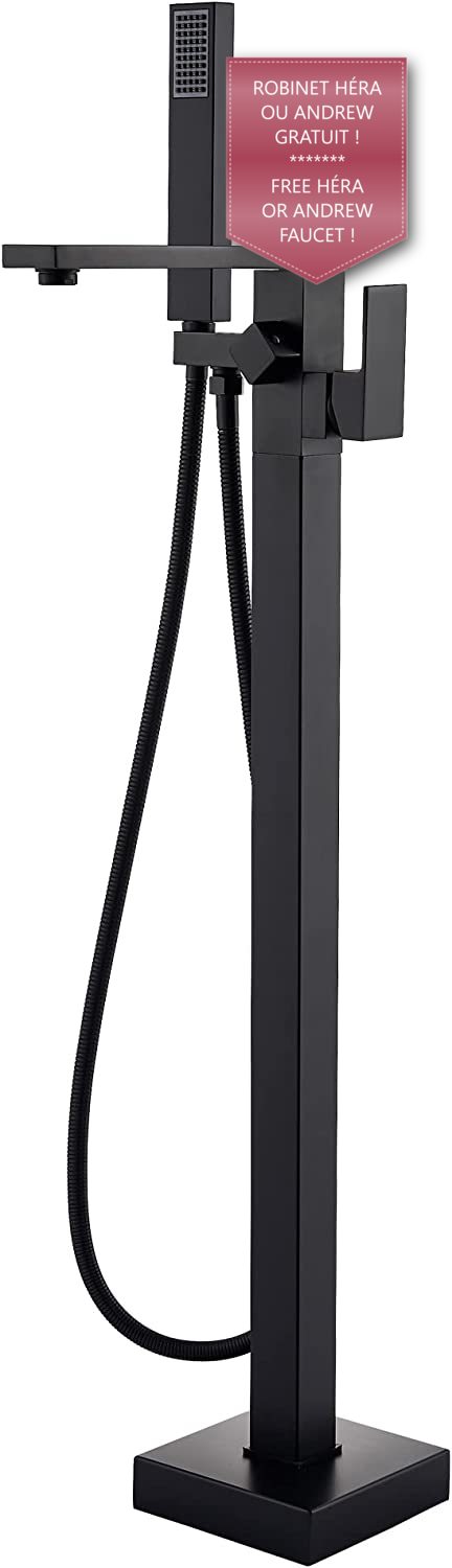 Evos Boutiques 63 in sleek freestanding tub black faucet