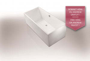 Evos Boutiques 70 in white bathtub 70 x 29.1 x 23.2 in  side view