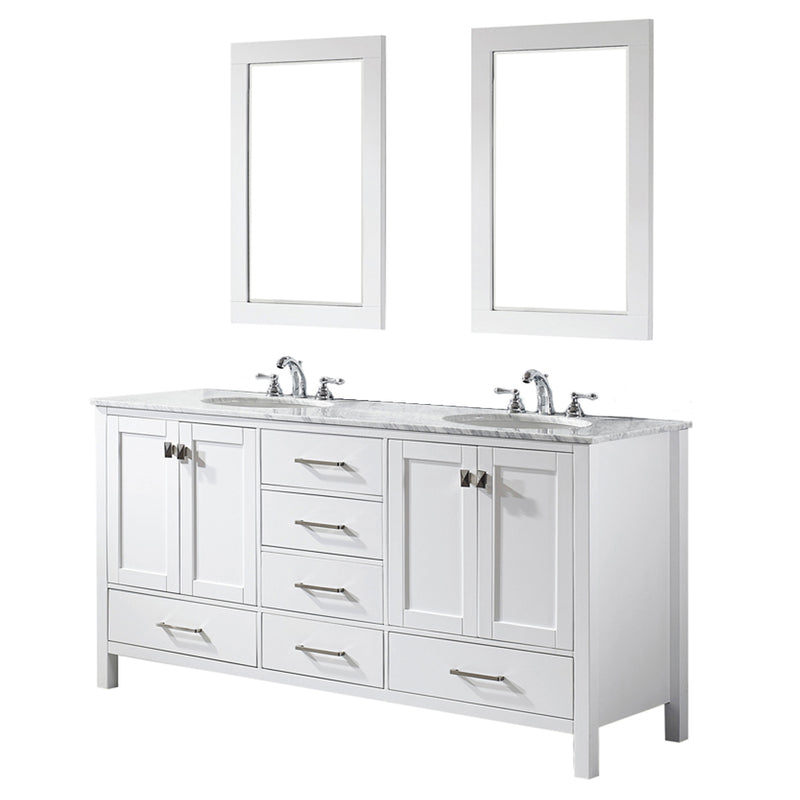Evos Boutiques 72 in double sink pure white vanity no background
